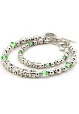 terrific tiny crystal personalized mother daughter bracelet